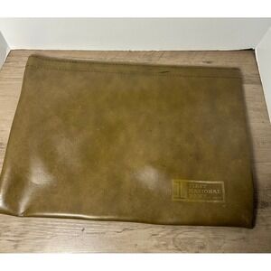 First National Bank of Oregon Vintage‎ Leather Hinged Pouch Clutch Organizer